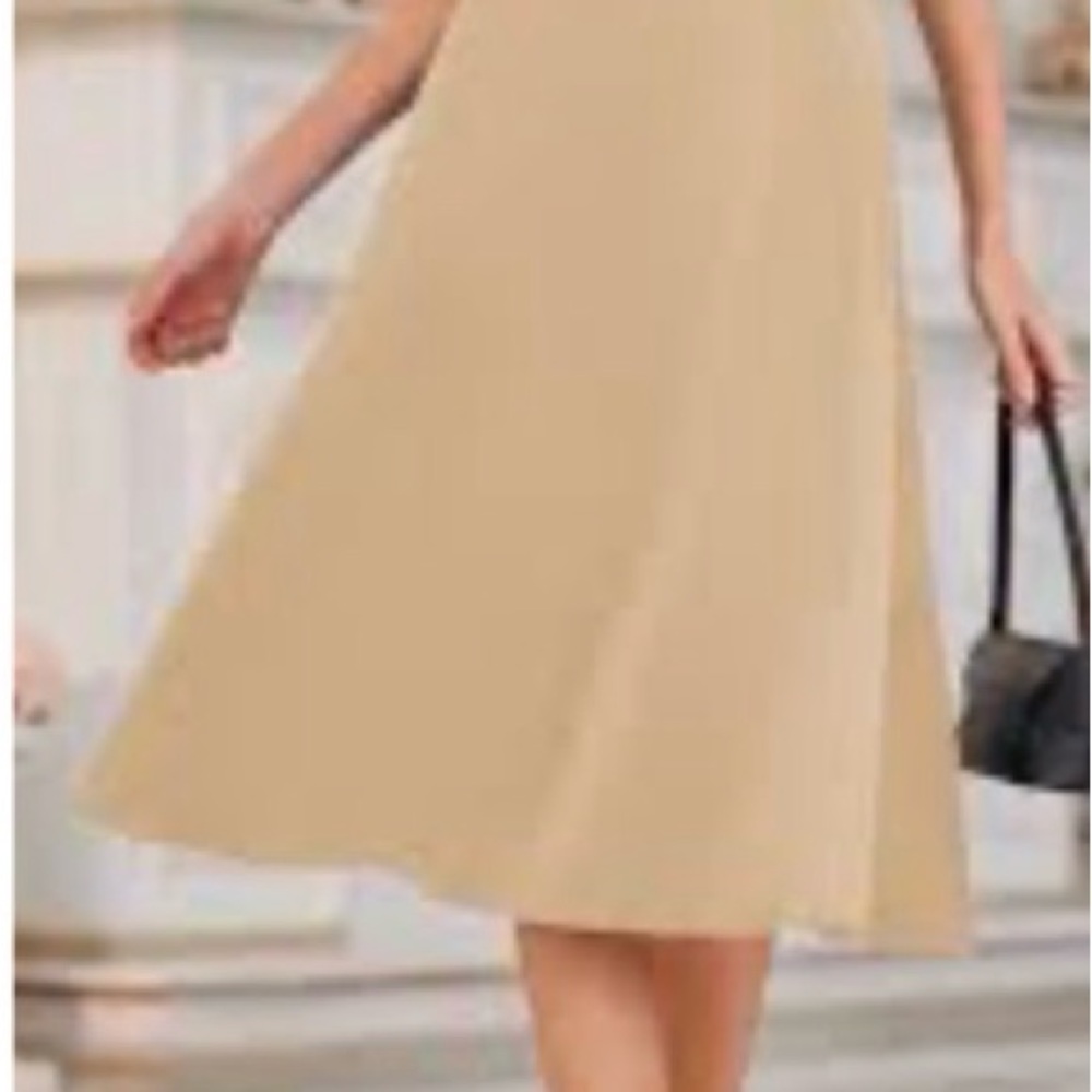 Kate Kasin, elegant tan, A-line, skirt, size small, NWOT